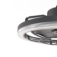 Ventilateur de plafond LED RVB extérieur de luxe avec haut-parleur Bluetooth, télécommande, montage encastré à profil bas pour cour et jardin