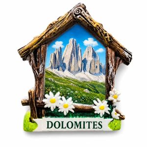 Imán de Refrigerador de Recuerdo de las <span class=keywords><strong>Dolomitas</strong></span> de Italia con Diseño de Logotipo Personalizado, Impresión en Resina, Montaña Nevada ALPS - Product Image 1