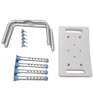 Tabouret de douche en alliage d'aluminium 51x31cm blanc, hauteur réglable, équipement de sécurité pour salle de bain pour personnes âgées - Product Image 4