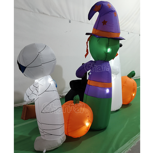 Décoration d'extérieur gonflable pour Halloween : Fantôme blanc, Citrouille, <span class=keywords><strong>Sorcière</strong></span> avec soupe – Combinaisons gonflables - Product Image 3