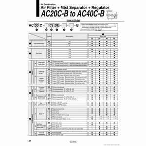 AC40C-04DG-T-B รวมแผ่นกรองอากาศนิวเมติก SMC - Product Image 1