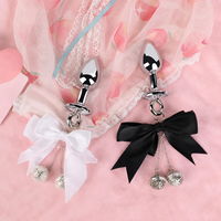 Jouets sexuels érotiques, plug anal en métal avec bijoux, nœud papillon, petite cloche, jeux pour adultes, massage, masturbation, plug anal pour couples, flirt