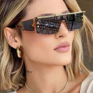 Gafas de Sol Rectangulares de Moda 2023 para Hombre y Mujer, Estilo Y2K Steampunk, Aleación, UV400, de una Pieza - Product Image 1