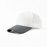 Casquette de baseball personnalisée pour sports de plein air, à cinq panneaux, séchage rapide, respirante, imperméable, design bec de canard, perforations laser, en polyester recyclé