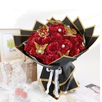<strong>Best</strong> <strong>Selling</strong> 36pcs Glitter Rose 3d <strong>Butterfly</strong> Crown Set Wrapping Paper DIY Valentine's Day Wedding Party Decoration Accessories