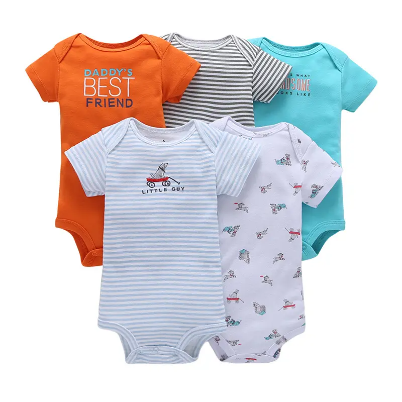 5 Pack Newborn Baby Romper Set Summer Baby Cool Clothes Cute Baby Suit Toddler 100% cotton Clothes