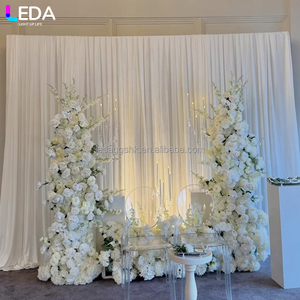 LEDA Weddings Parties Handmade Decoration White Silk <b>Artificial</b> <b>Flower</b> Horn rose Arch for Wedding - Product Image 2