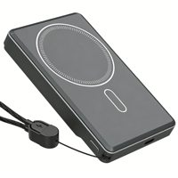 Nouvelle batterie externe sans fil à charge rapide en alliage d'aluminium magnétique 5000mAh 10000mAh avec entrée/sortie Type-C et protection contre la surcharge pour