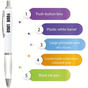 Wholesale Black <b>Ink</b> Custom Ballpoint Pen With Business Advertising Gift Logo Plastic - Product Image 4