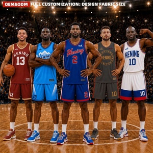 Polyester ademende maillot uniform heren op maat sublimatie Amerikaanse retro jersey shorts groothandel basketbal trainingskleding - Product Image 2