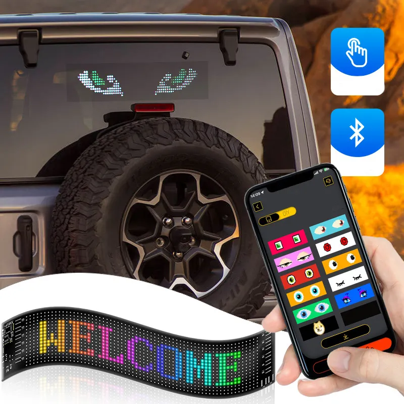 App control car led Advertising display Flexible LED car sign programmable led display for Store Car Bar