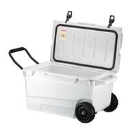 BORIGHT BR-W55 Glacière à roulettes rotomoulée 55 litres, robuste, isolée, étanche, avec absorption de chaleur, maintien de la glace pendant 5 jours
