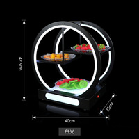 Plateau de service lumineux en acrylique de style lune personnalisé de luxe pour bar, karaoké, boîte de nuit, écologique, pour fruits, en-cas, aliments, avec éclairage LED