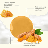 Savon au Curcuma et au Miel Bio Personnalisé avec Logo Privé – Nettoyage en Profondeur, Hydratant, Éclat et Lissage de la Peau