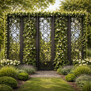 Panneau de clôture WPC co-extrudé effet bois, qualité professionnelle, anti-UV, résistant aux intempéries, pour jardin, écran d'intimité <span class=keywords><strong>extérieur</strong></span>, sans entretien - Product Image 2