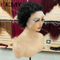 Perruque Courte Pixie Frisée Fournisseur, Perruque en Cheveux Humains HD Lace 13x4, Cheveux Vietnamiens, Coupe Pixie Bob, Perruque Pixie Courte en Gros pour Femmes Noires