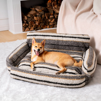 Coussin-lit carré classique pour chien, anti-adhérent, toutes saisons, chaud, léger, portable, en polyester, pour petits/moyens chiens