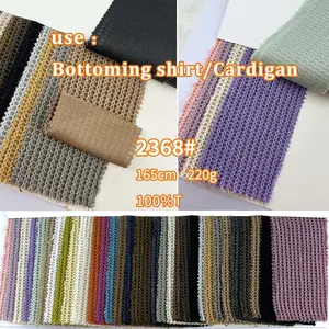 Produttore tessile 220g maglione francese a coste tessuto 100 poliestere tessuto tessile materia prima per l'abbigliamento