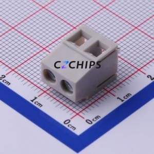 DB128L-5.08-2P-GY-S Screw Terminal Block Through hole Component (THT),P=5.08mm Connector 1x2P 5.08mm Gray Through Hole - Product Image 1