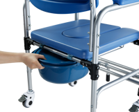 Chaise d'aisance pliante réglable de soins de santé pratique et légère pour les personnes âgées handicapées