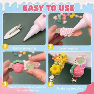 Kit Fai-da-Te <span class=keywords><strong>per</strong></span> Creare Fermagli <span class=keywords><strong>per</strong></span> Capelli <span class=keywords><strong>per</strong></span> Ragazze, Set Decoden con Colla in Crema e Accessori in Resina, Decorazioni Cartoon, Giocattolo Artigianale <span class=keywords><strong>per</strong></span> <span class=keywords><strong>Bambini</strong></span> - Product Image 3