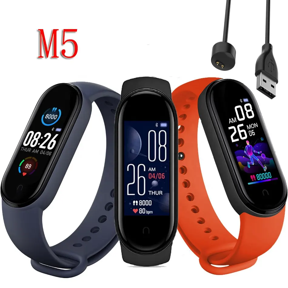 Global Version Sports Fitness Smartband M5 Band Smart Bracelet Watch Heart Rate Blood Pressure Mi Band 5 Smart Watch