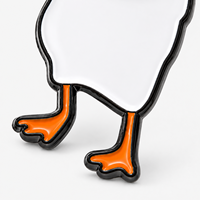 Insignia de Metal de Aleación de Zinc con Diseño de Ganso Divertido de Dibujos Animados Modernos Personalizados, Recuerdo para Eventos Comunitarios Juveniles, Regalo, Solapa Esmaltada Multicolor