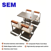 Ensemble de table et chaises de restaurant en acier inoxydable SEM pour restaurant occidental, café, mobilier de restaurant