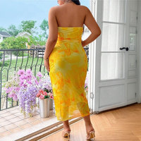 Robe longue d'été sexy pour femmes grandes tailles, col licou, taille haute, motif floral, pour l'Europe et les États-Unis