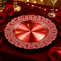 Assiettes de présentation en plastique Woju, plaquées or, décoratives, pour buffet, hôtel, restaurant et table de cérémonie