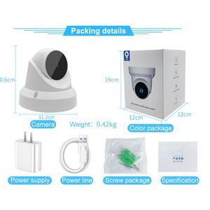 Cámara Domo Inalámbrica WiFi HJSCCD Hongjin HJ-BUF1004, Cámara IP de Red con Zoom Fijo e Intercomunicador de Voz Bidireccional para Seguridad del Hogar - Product Image 5