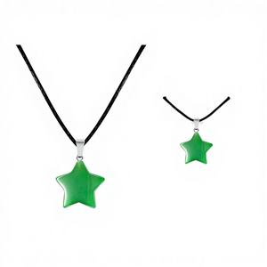 Colgante de Estrella de Aventurina Verde, Joyería de Piedra Preciosa Natural con Baño de Oro para Accesorios de Moda - Product Image 1