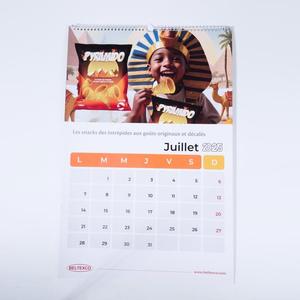 Large Annual Paper Wall Calendar with Spiral Binding All Type Printing for Promotional Purposes