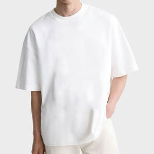 Camisetas Casuales de Verano para Hombre, de Alta Calidad, Hombros Caídos, Corte Cuadrado, Lisas, 100% Algodón, Talla Grande - Product Image 3