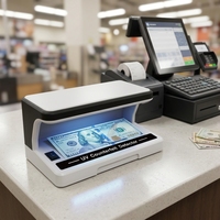 Machine de comptage de billets automatique portable en plastique, mini, avec lumière UV LED, détecteur de devises et vérificateur de monnaie suspecte haute visibilité