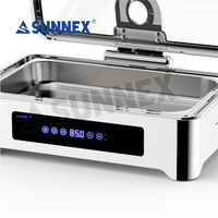 Chauffe-Plat Électrique Professionnel pour Buffet, Réchaud de Buffet en Acier Inoxydable 8,5 L avec Température Automatique pour la Restauration