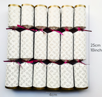 Lot de 6 craquelins de Noël avec chapeau de fête, blague et petit cadeau à l'intérieur, idéal pour les fêtes et les tables de fête