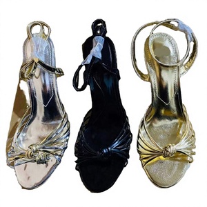 Nuevas Sandalias de Mujer con Tacón Ultra Alto, Punta Puntiaguda, Trenzado Dorado, Estilo Retro Francés, para Invierno y Verano, con un Botón - Product Image 3