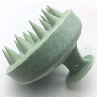 Brosse Shampoing Masseur Cuir Chevelu Humide/Sec Écologique, Très Vendue, Logo Personnalisé, en Paille de Blé, Stimulant la Croissance des Cheveux