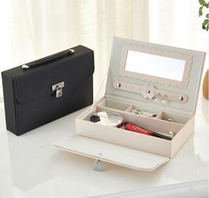 Étui En Cuir Pu Organisateur De Voyage d'emballage de <span class=keywords><strong>Bijoux</strong></span> Boîte de rangement <span class=keywords><strong>avec</strong></span> <span class=keywords><strong>Miroir</strong></span> - Product Image 1
