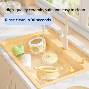 <strong>hamster</strong> <strong>hides</strong> in the summer ice house. Golden-haired bear ceramic nest food bowl water jug toy landscaping cooling supplies - Product Image 4