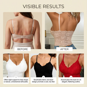 Women Polyamide Lace Push up Bralette with Removable Chest Pad Opaque Floral Design <b>Red</b> - Product Image 5
