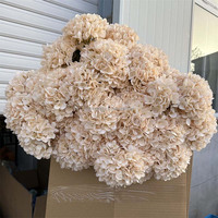 Pemasok asli terlihat bunga buatan grosir sutra Hydrangea buket putih bunga Hydrangeas buatan dengan batang