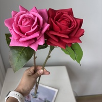 Rose artificielle réaliste à tige unique, rose à toucher réel, pour la décoration de la maison, les mariages et les arrangements floraux artificiels