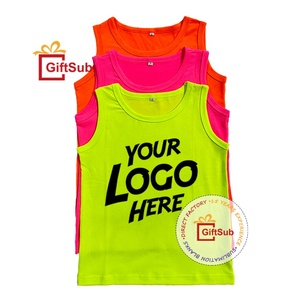 Sublimazione estiva in bianco <span class=keywords><strong>canottiere</strong></span> per bambini gilet Casual per bambine 100% camicie senza maniche in poliestere - Product Image 4