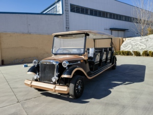 <span class=keywords><strong>Voiture</strong></span> de tourisme électrique vintage 14 places, chariot de golf classique rétro pour hôtel, parc et complexe hôtelier - Product Image 5