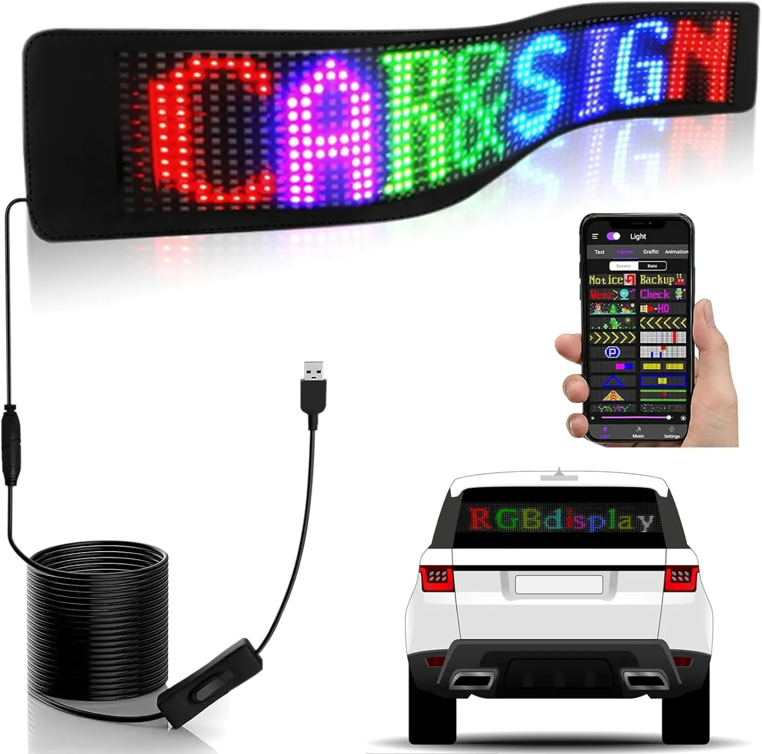 LED DMX Digital Display Signage Programmable Scrolling Led Panel for Car and Shop Business Advertising Signage