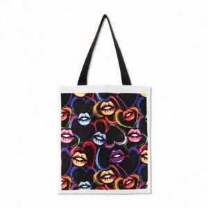 Bolsa de Mujer con Diseño Personalizado, Impresión por Sublimación, Reutilizable, de Tela, 100% Poliéster, Lona, Algodón, Bolsas de Compras - Product Image 5