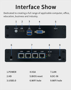 Sharerdp Mini PC Barebone Sin Ventilador de Cuatro Núcleos con Intel Celeron J4125 J1900, M.2 NVME, 4 Puertos LAN, Puerto Serial y Paralelo - Product Image 2