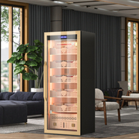 Humidor intelligent haut de gamme pour cigares, armoire de réfrigération à température unique, bois de cèdre, contrôle de l'humidité réglable 60-80%